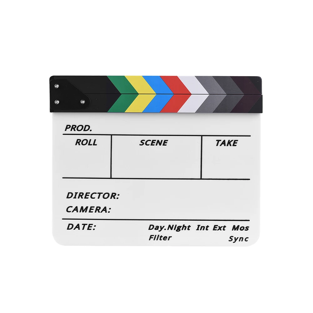 Film Director Clapper Board Movie Scene Acrylic Clapboard Dry Erase TV Movie Cut Action Scene Slate Clap With Marker Pen Eraser