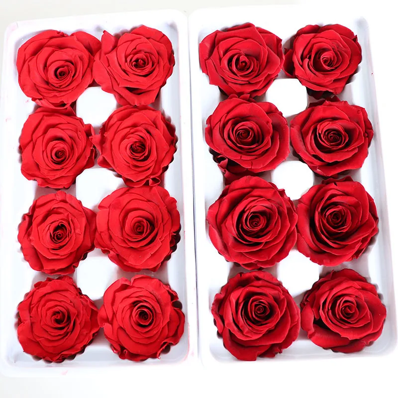 

8Pcs 4-5cm Preserved Fresh Dried Roses Head Flower Birthday Bouquet Gift DIY Rose Material Wedding Decoration Decor Boho Home