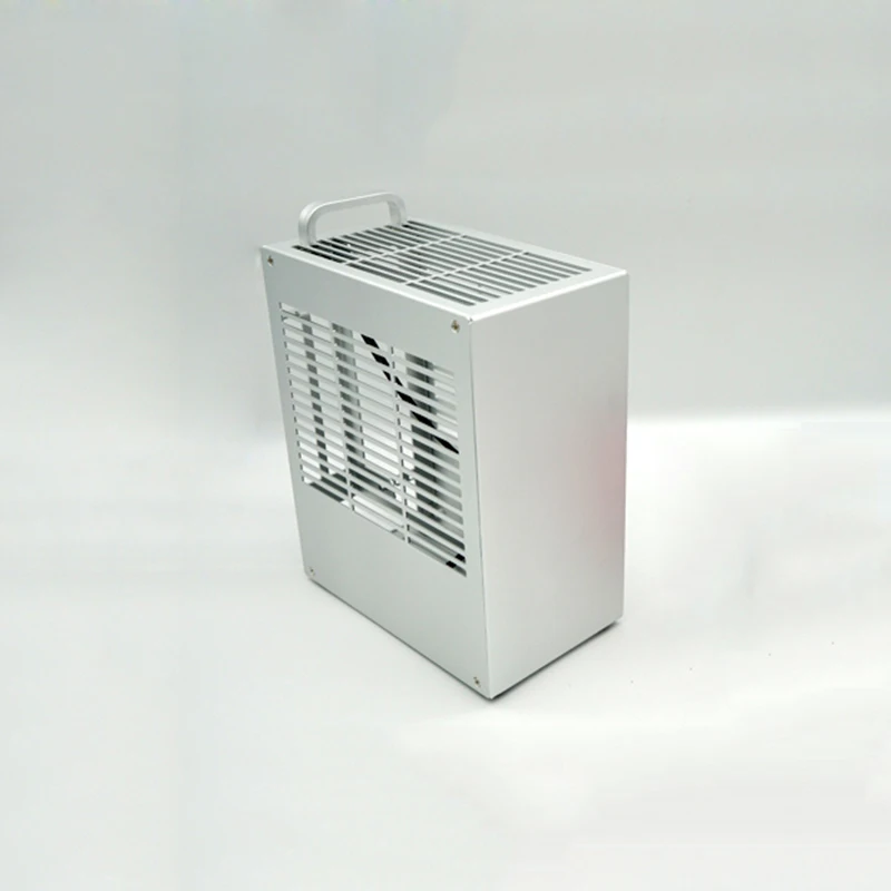 Компьютерный чехол HTPC, безопасный шкаф ITX, мини рама, полностью алюминиевый корпус для видеокарты RTX 2070 1660 i3 i5 i7 8700 K39 PC Gamer Chassis E - Цвет: Серебристый