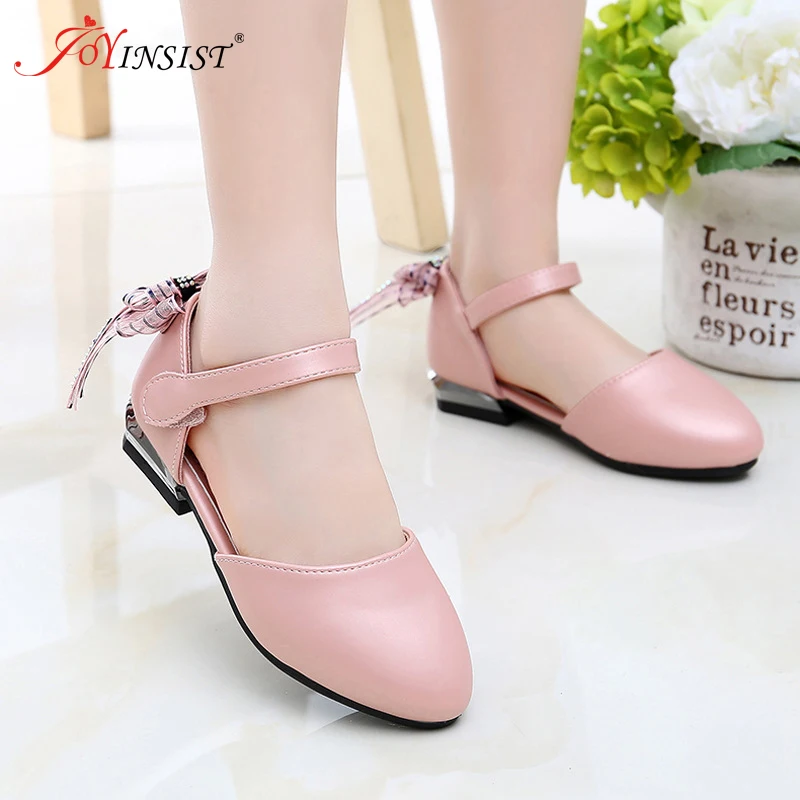 Кожаные туфли для девочек Осенние сандалии с бантом новинка 2021 детская обувь