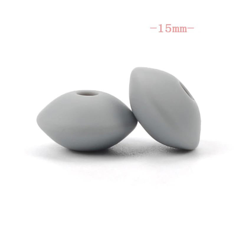 15mm light grey LOFCA 12/15 мм Силиконовые чечевицы бусины 10 шт./лот детский Прорезыватель для зубов игрушки, не содержащие БИСФЕНОЛ по уходу за ребенком Силиконовый Сделай Сам грызунок Цепочки и ожерелья ювелирных изделий - Цвет: 15mm light grey