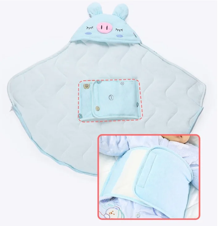 

Baby Blanket Warm Cartoon Ears Toddler Envelope Swaddle Winter Newborn Swaddling Wrap Sleeping Bag Bed Crib Quilt Infant Blanket