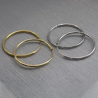 genuine 925 sterling silver fashion simple hoop earrings for women gold round circle hoop earrings party jewelry accessories