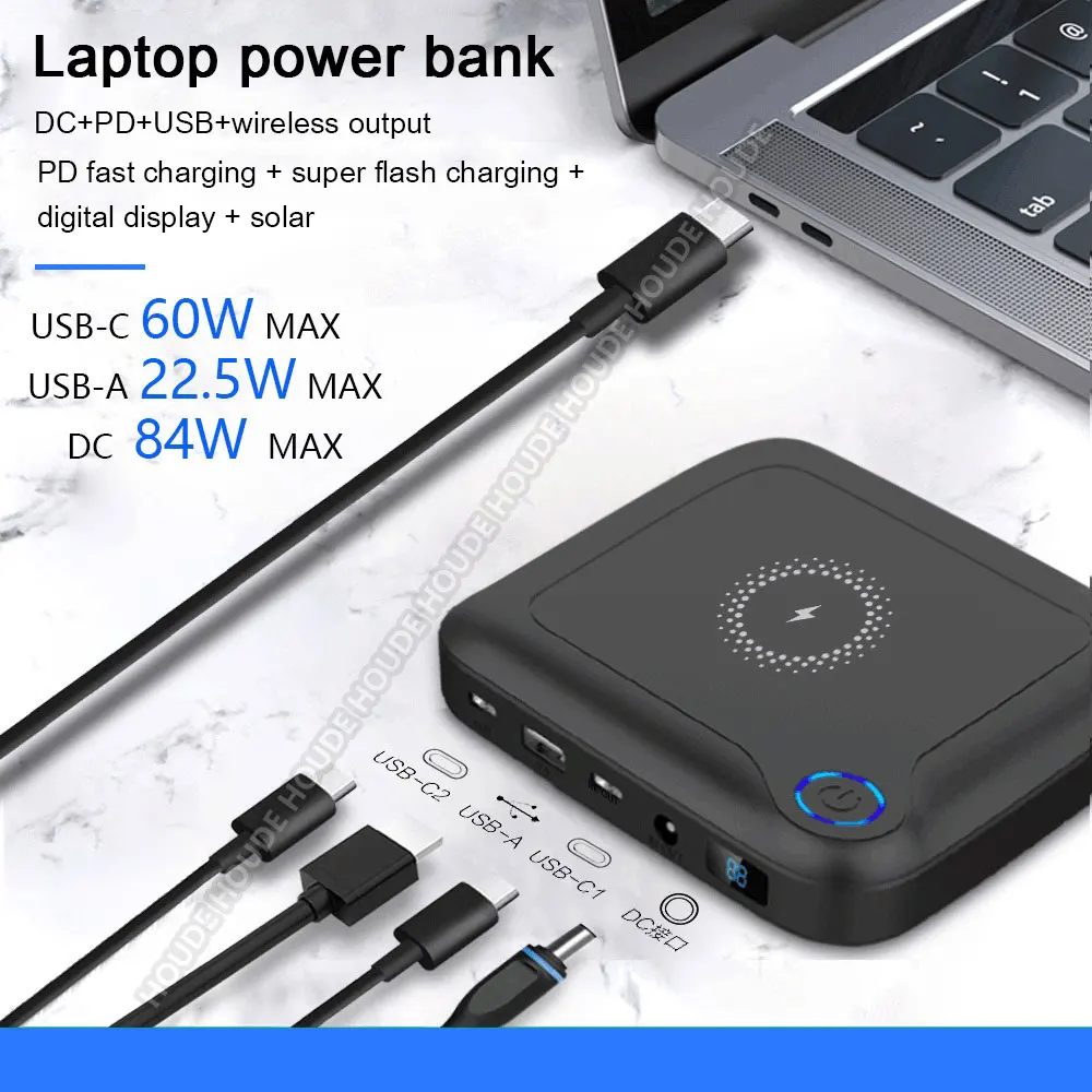 

88.8WH 24000mAh Large Battety Capacity Power Station Wireless Phone Charging USB-C PD18W Fast Charging For Outdoor Picnic Travel
