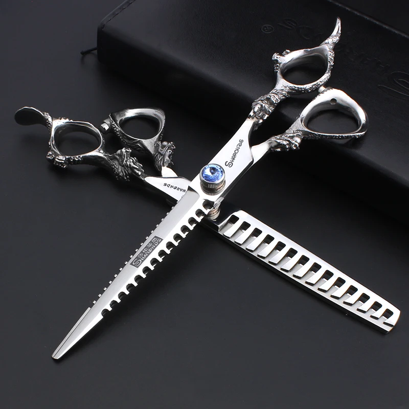 Ножницы Набор инструментов 7 дюймов Плоский срез зуб ножницы нержавеющая сталь