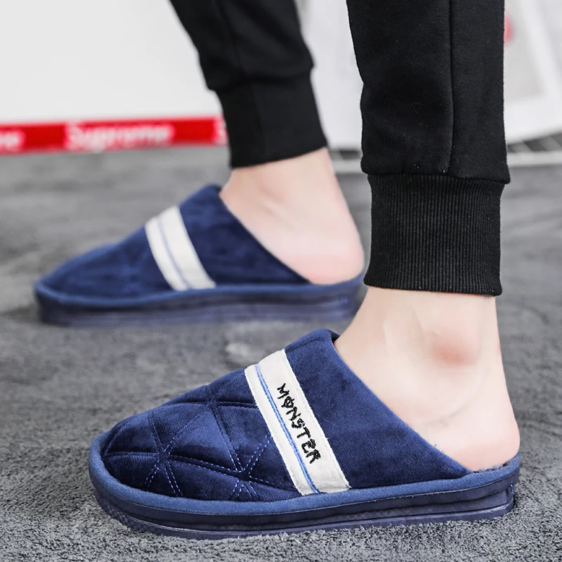 Слиперы M & V мужские зимние теплые плюшевые хлопковые слиперы модные домашние