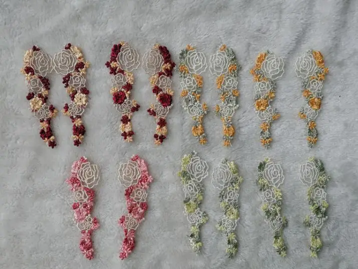 Женская Кружевная аппликация с цветами 11 х4 см вышивка тканей Venise кружевная