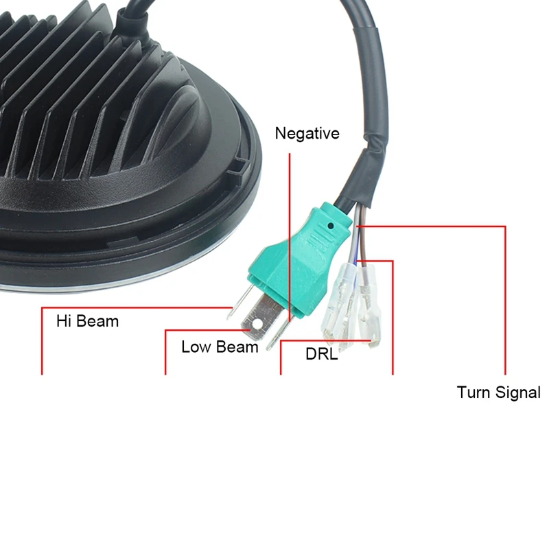 

45W 5.75 Inch Motorcycle Headlight LED Round Head Light Lamp High Low Beam Projector with DRL Turn Signal Light