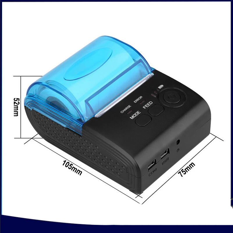 

58mm Bluetooth 4.0 Portable Wireless Takeaway Cashier Thermal Printer Consumption List Printing Pos-5805dd Small Ticket Printer