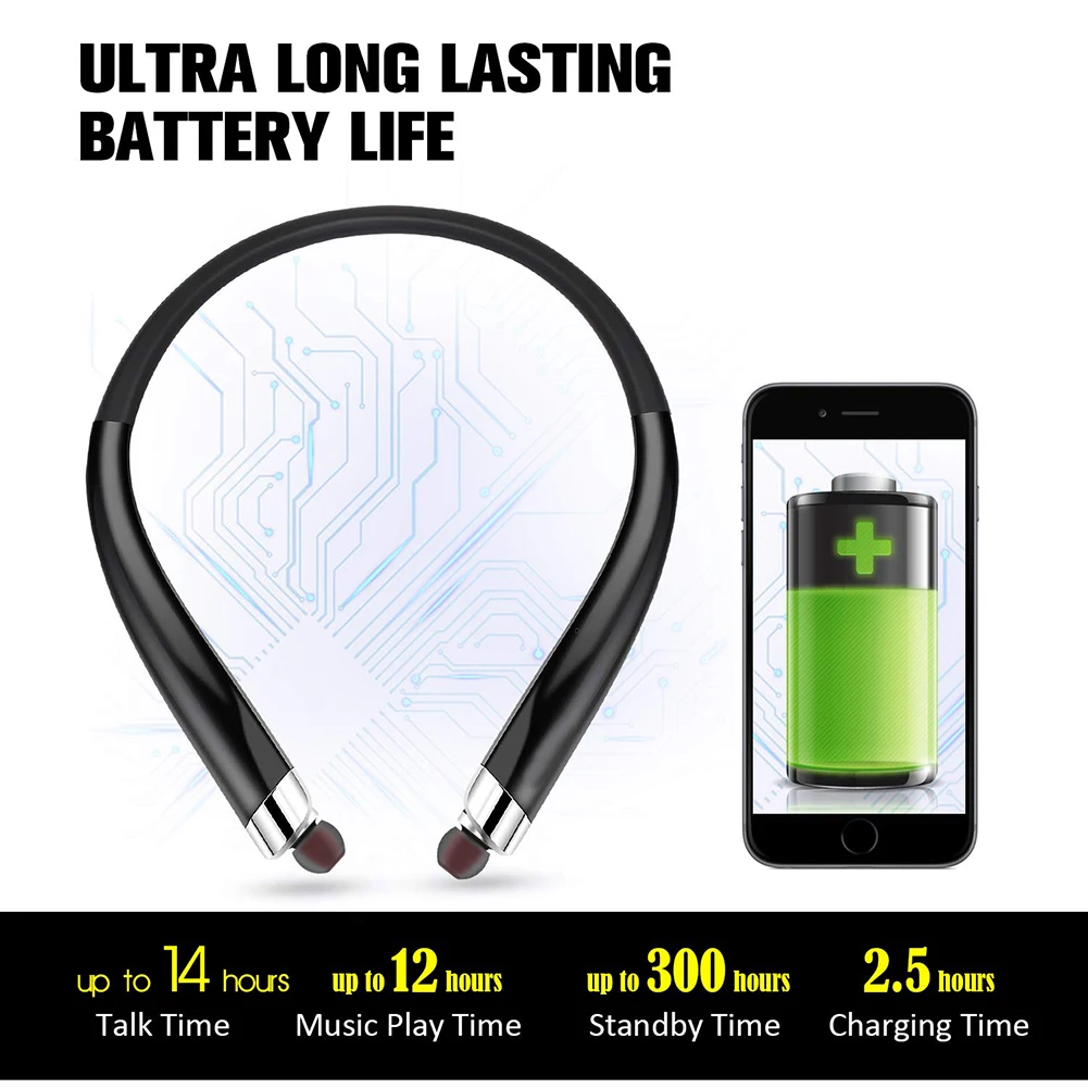 HX 1200 спортивные наушники с Bluetooth 4 1 3D стерео вкладыши шейным ремешком микрофоном