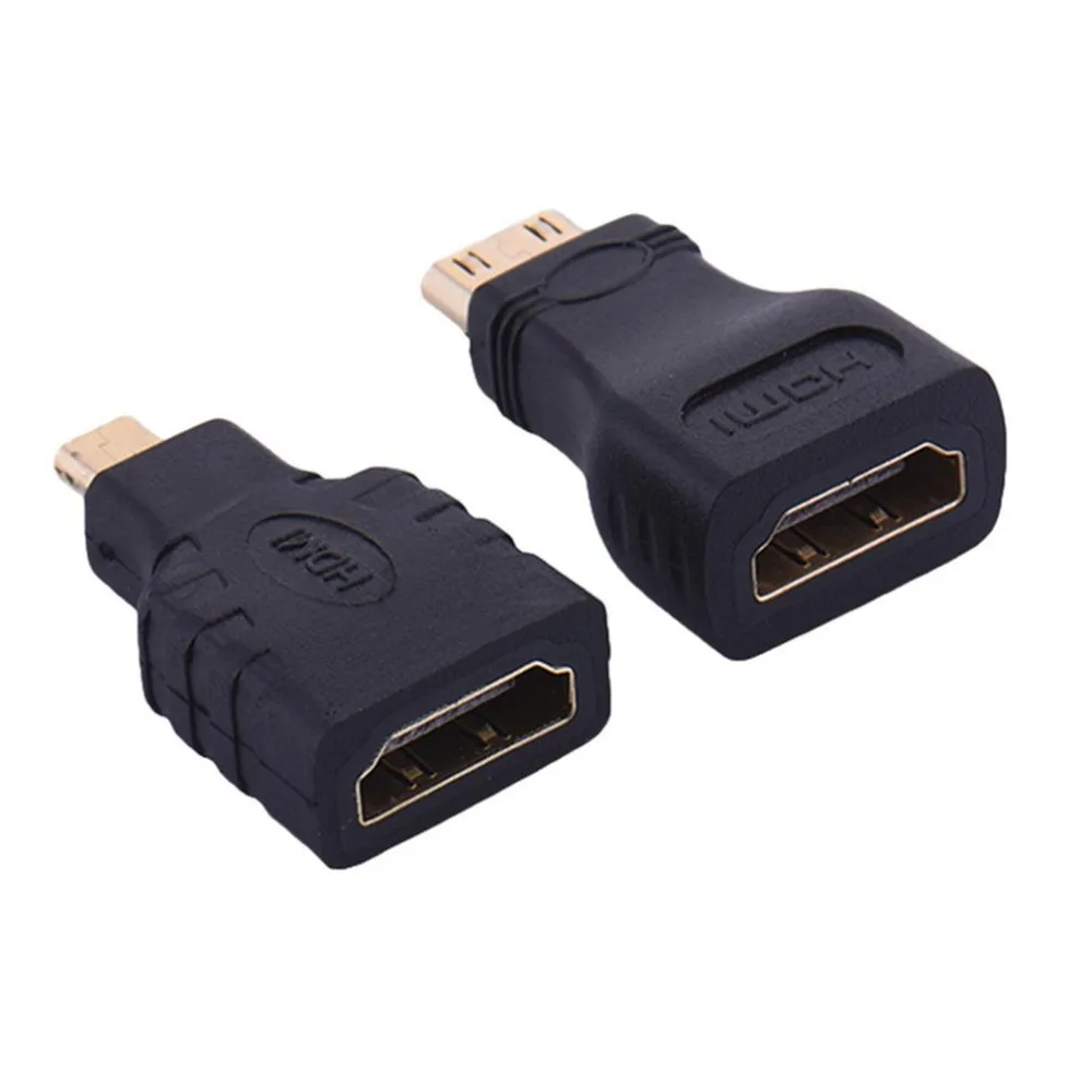 HDMI для Micro HDMI+ HDMI для Mini позолоченный Конвертер Коннектор HD удлинитель адаптер для видео ТВ для Xbox 360 HD tv 1080P