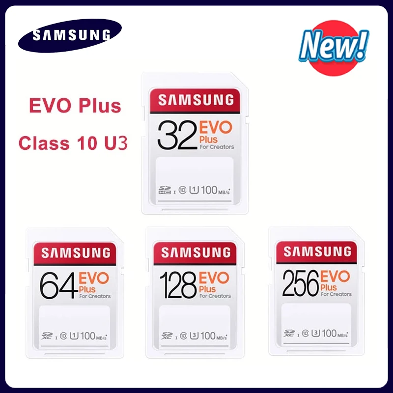 SAMSUNG EVO Plus sd карта 64 Гб памяти 100 м/с MicroSD 32 128 ГБ 256 C10 UHS I 4K и FHD видеокамера SDXC SDHC|Карты