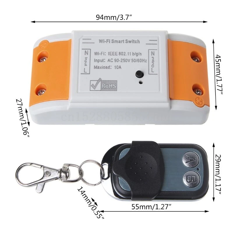 

1Set AC90-250V WiFi Smart Control Switch Wireless RF Remote Controller 433Mhz Intelligent Receiver Transmitter for Light TV