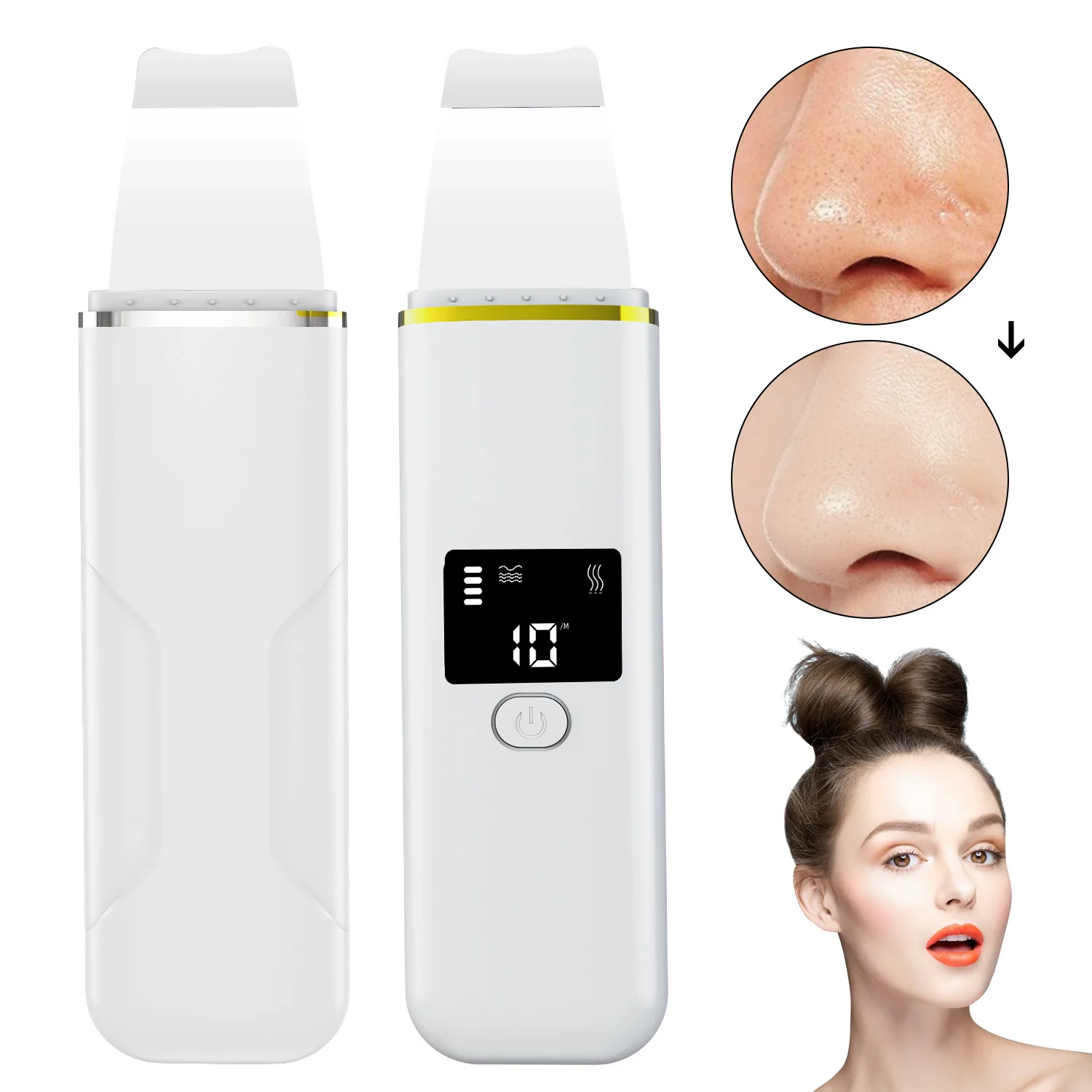 

Shovel Machine Peeling Shovel Ultrasonic Skin Scrubber Deep Face Cleaning Facial Remove Blackhead Pore Cleaner Face Lift Machine