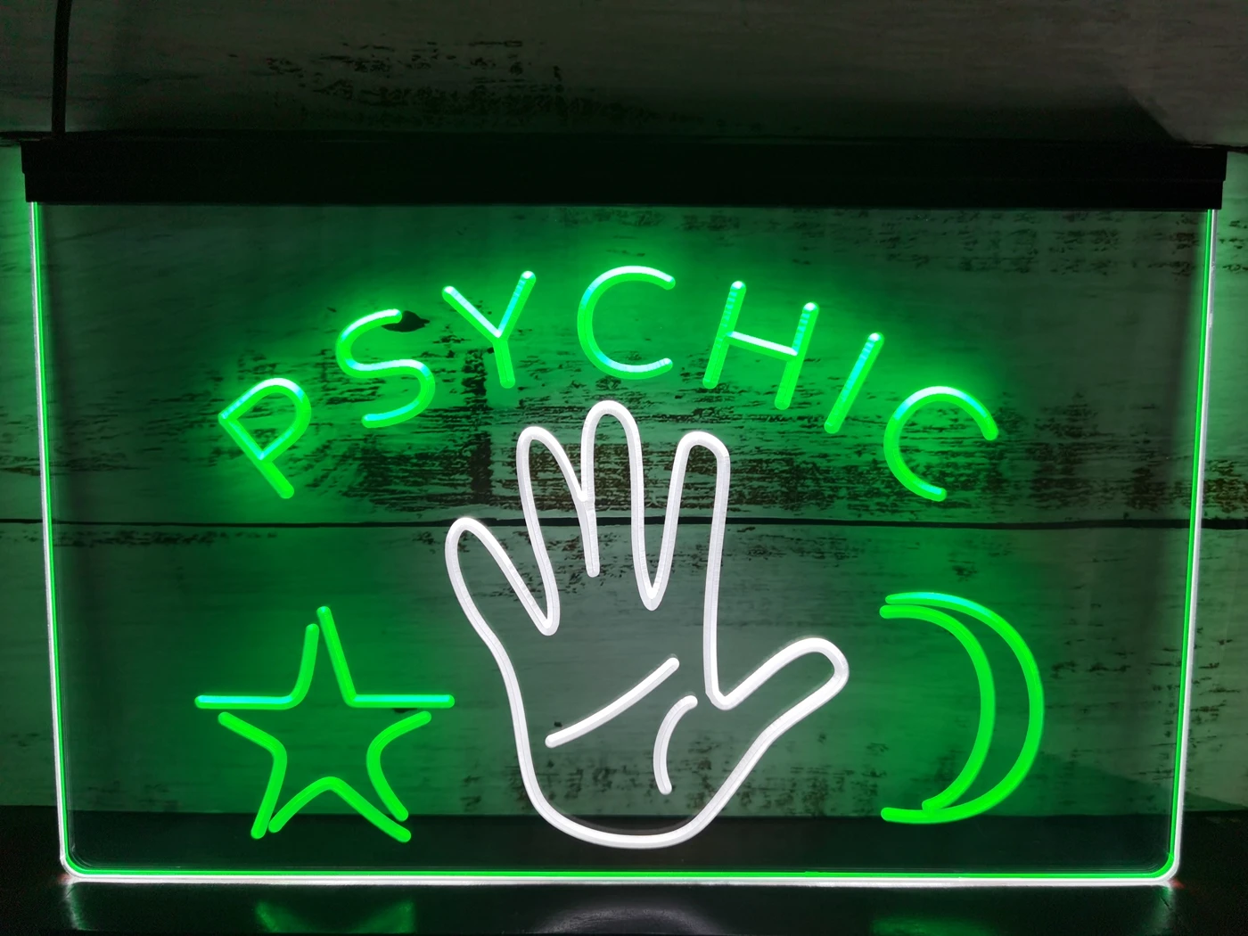 

SS158 Psychic Reader Star Moon Boutique Bedroom Décor Dual Color LED Neon Sign