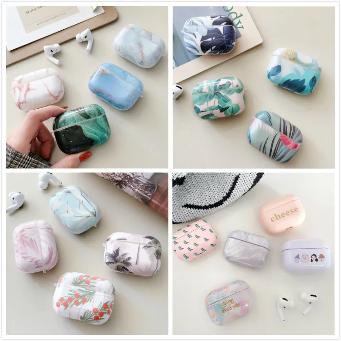 Милый чехол для наушников Apple Airpods Pro из мрамора Роскошный Жесткий Чехол Air Pods 3