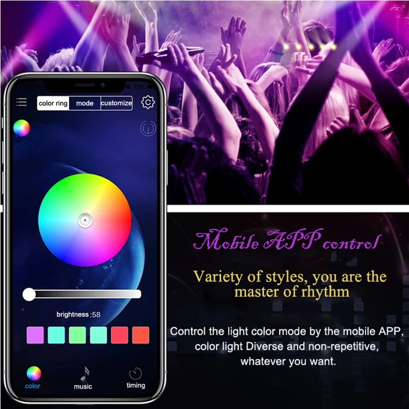 

Car Atmosphere Light Foot Lamp RGB USB 4 In 1 APP Remote Control Auto Interior Decoration Ambient LED Strip Light