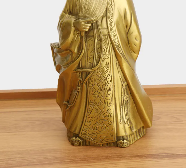 Zhuge Liang статуя из чистой меди ремесла фэн-шуй украшения Скульптура сна Grgon бронзовые украшения семьи, украшения офиса