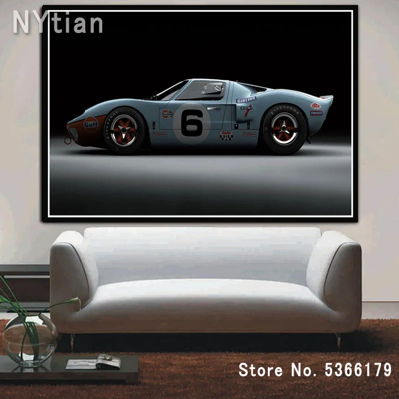 NT311 плакат Принт Ford Mustang 1968 GT40 Racing крутой подарок спортивный автомобиль настенная
