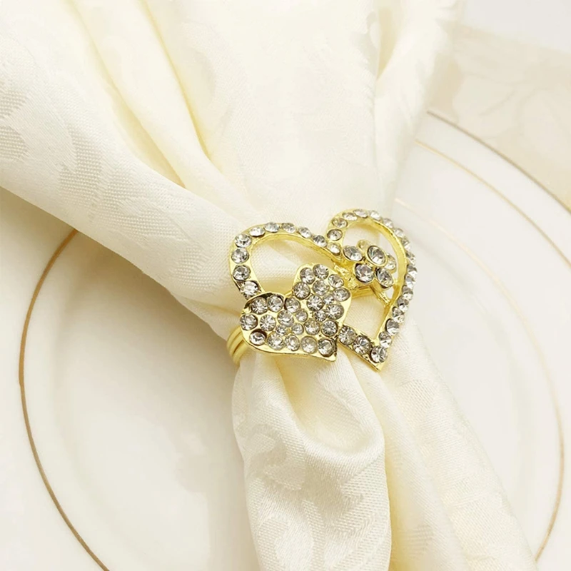 

6 Pack Valentine's Day Napkin Rings,Wedding Napkin Rings,Table Decorations for Valentine's Day Wedding Christmas Banquet
