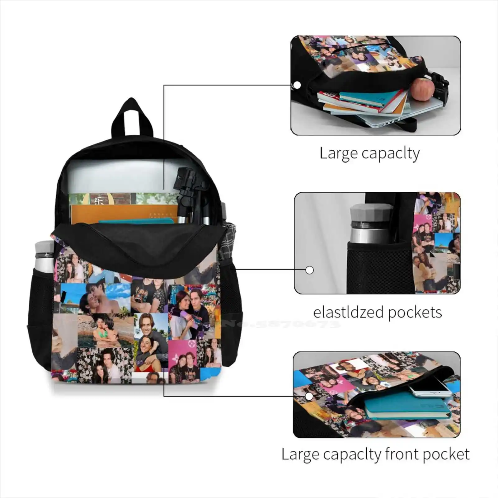 Lilhuddy And Charli School Bags For Teenage Girls Laptop Travel Charlie