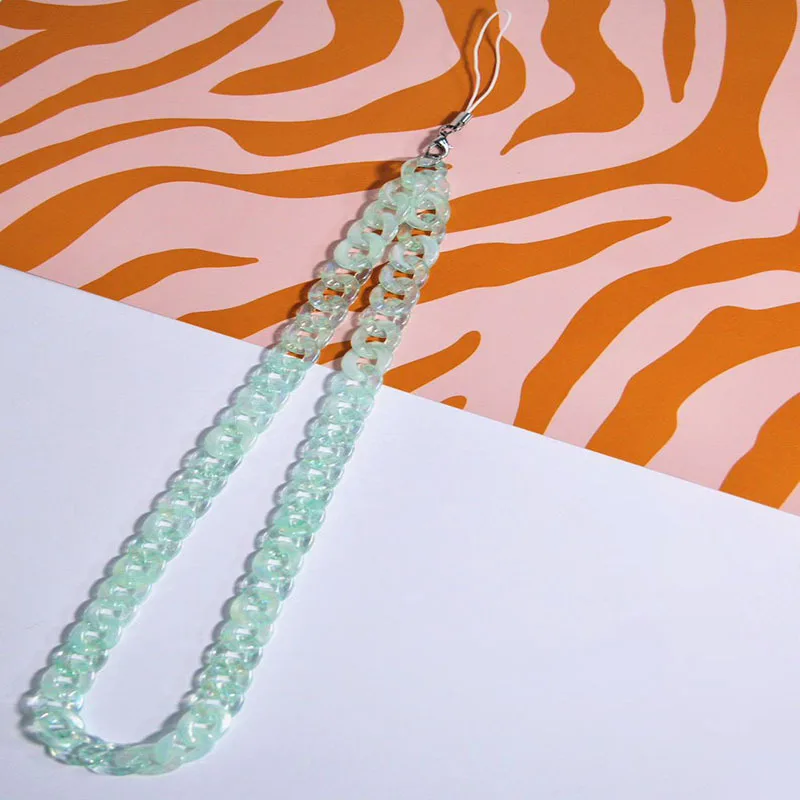 

Зеленая прозрачная акриловая Длинная цепочка, искусственный шнурок, конфетных цветов, стандартная цепочка для женщин, ювелирные изделия, а...