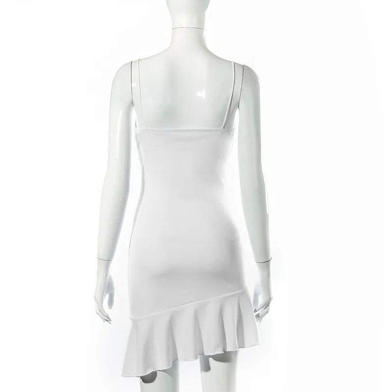 

Cryptographic Spaghetti Straps Ruffles Mini Dress Club Party Elegant Sleeveless Slip Women's Summer Sundress Outfits Holiday