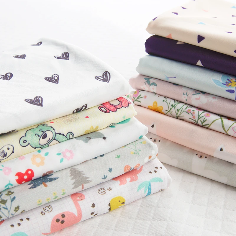 Эластичная вискозная ткань с принтом лайкра трикотажная для рукоделия материал