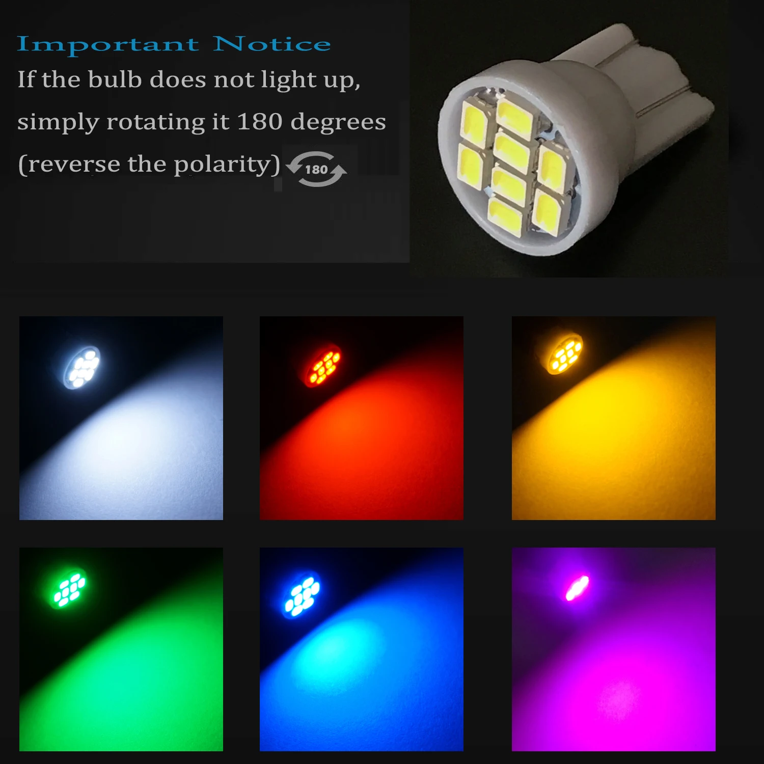 

10PCS T10 194 168 W5W LED Dash Light Bulb White Dashboard LED Light Bulbs Bright Instrument Panel Gauge Cluster LED Light Bulbs