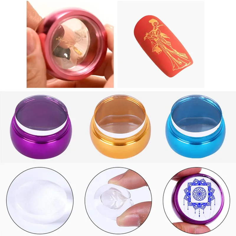 

Multi-Color Nail Stamping Tool/Silicon Jelly Stamper Metal Transparent Manicure Seal Transfer Tool Printing Head
