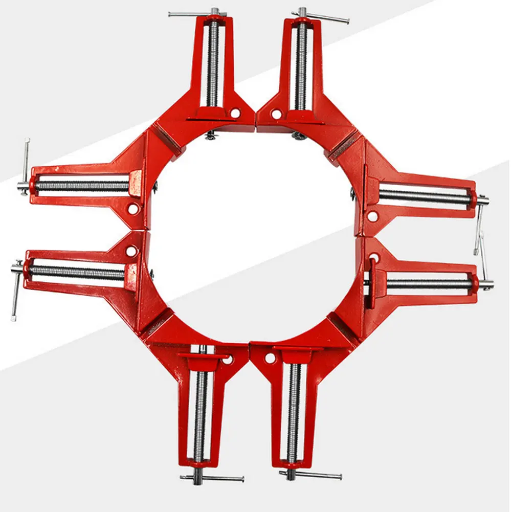 

New 1PC Red Rugged 90 Angle Clip DIY Corner Clamps Frame Fish Tank Fixed Clip Aluminium Alloy Corner Clamp Woodworking Hand Tool