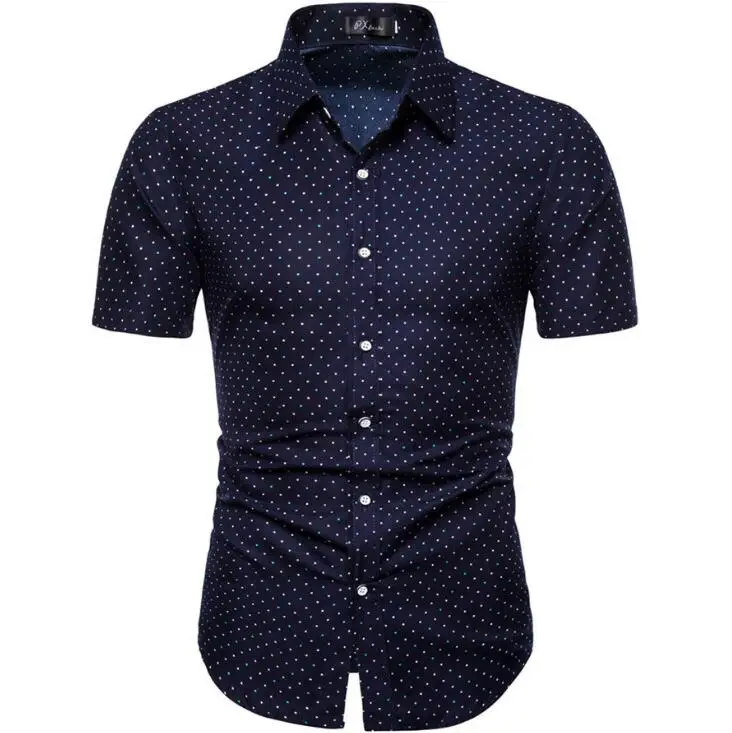 

2021 New Summer Men Shirt Short Sleeve Casual Slim Fit Shirts Men Clothing