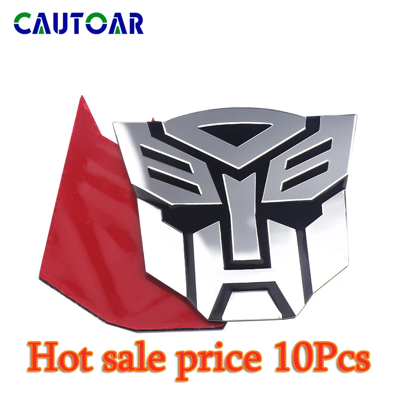 

10PCS Car Styling Aluminum alloy 3d Sticker Transformers For Car Auto Logo Window Tail Car Body Motorcycle Decoration Decal