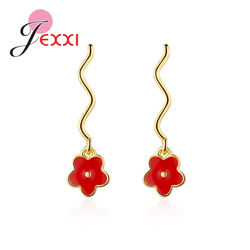 

Серьги с эмалированной Глазурью Ручной работы в Корейском стиле, милые серьги с желтым цветком, новые серьги-капельки в форме волны, женские...