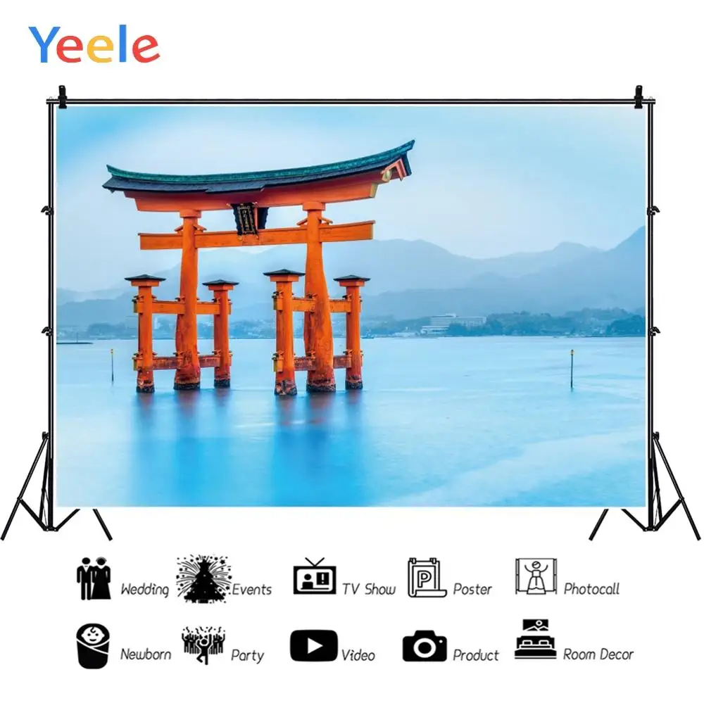 Фон для фотосъемки с изображением пейзажа из древней древесины красного Тори