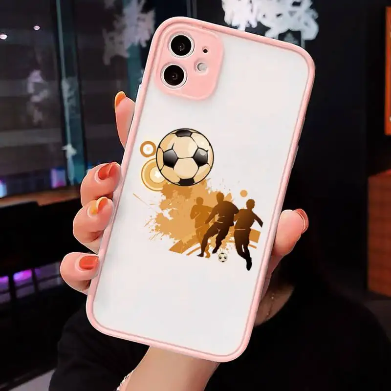 

Fire Football Soccer ball Phone Cases matte transparent For iphone 7 8 11 12 plus mini x xs xr pro max cover