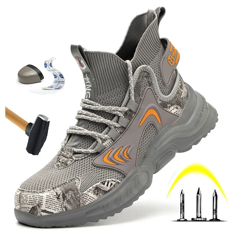 

Men's Safety Shoes Steel Toe Safety Boots Anti-Smashing Work Shoes Casual Shoes Lightweight Hiking Boots WornIn All Seasons