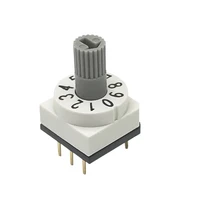 quality dip rotary coded switch 1010 straight pin 3 3 torsion shank 7mm ip67 waterproof rohs certified fast shipping