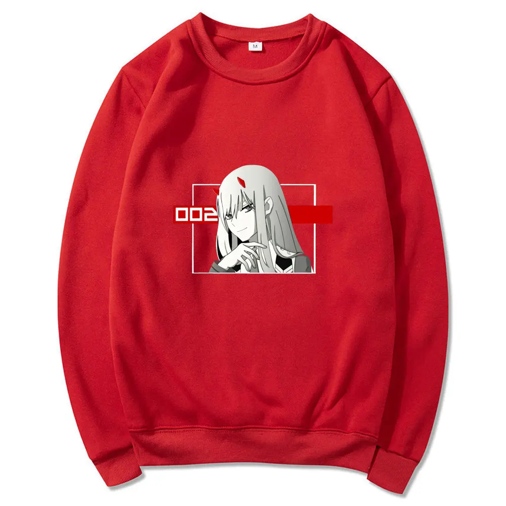 

New Darling In The Franxx Hoodies Zero Two Anime Hoody Men Spring Autumn Fleece Sweatshirts Fashion Streetwear Lounge Wear