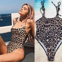 one piece swimsuit women dot leopard printed swimwear vintage retro bathing suits bikinis femme monokini swim suit