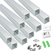 10 pack 2m 6 6ft u shape led aluminium channel diffuser17mm wide dual strip spotless milky cover profile 20mm high for hue tape