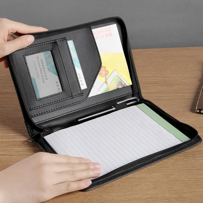 Новый дизайн бизнес А5 документ на молнии сумка файл папка padfolio менеджера папки с