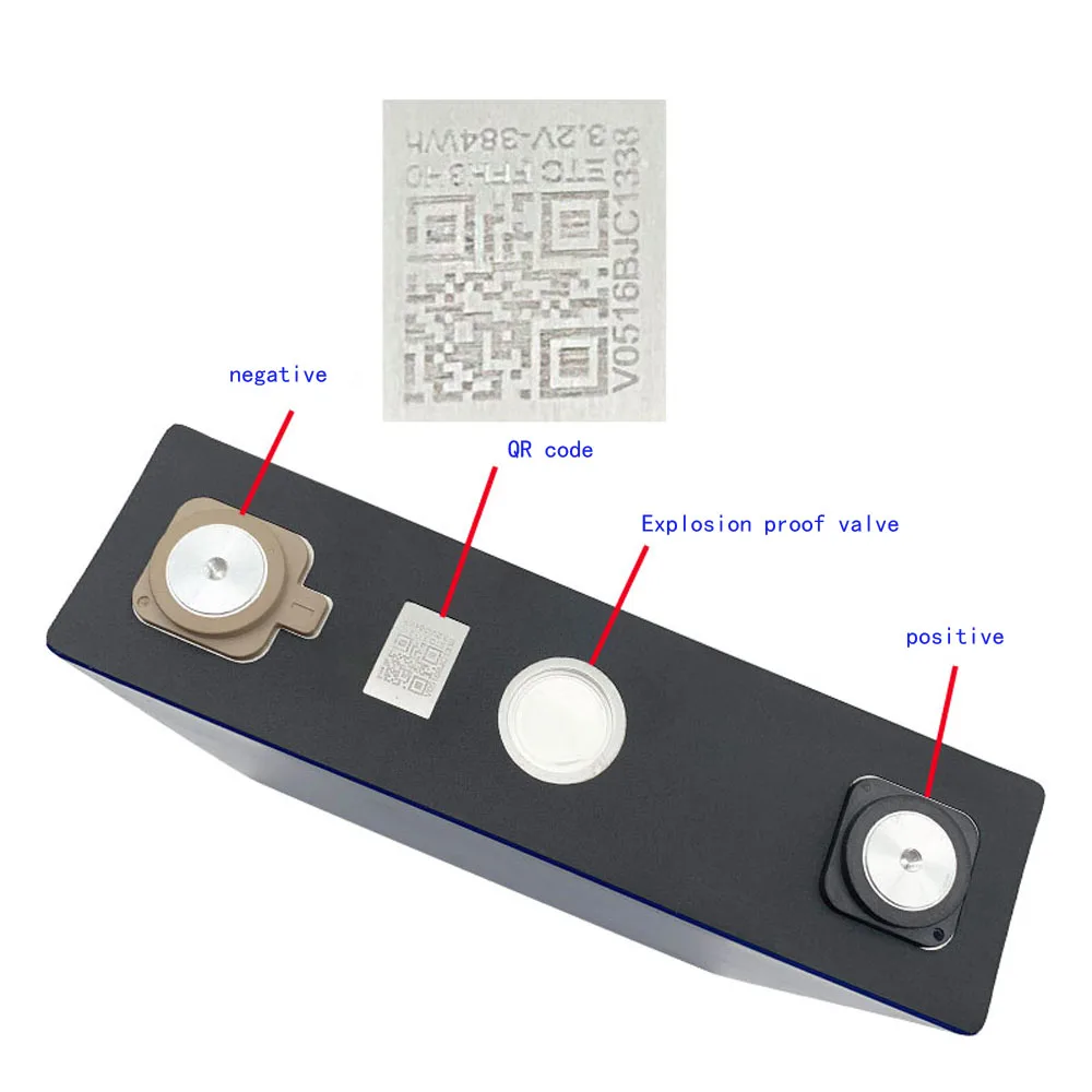 

4PCS 3.2v 120AH Lifepo4 Battery Lithium Phosphate Cell 4S 12V for Solar RV Pack With Busbars EU US TAX FREE