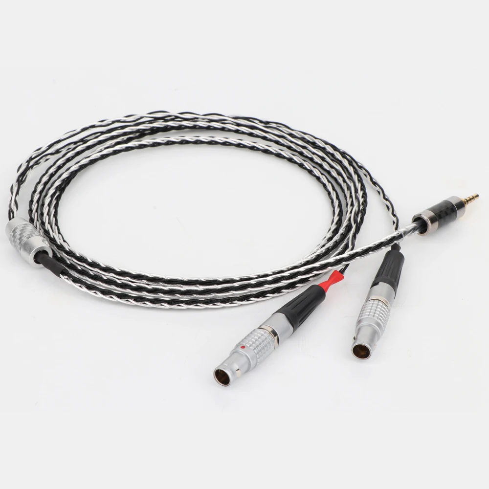 

YTER HiFi 7N OCC однокристальный Медный Серебряный смешанный Сменный кабель для наушников, обновленный кабель для наушников Focus Utopia ELEAR