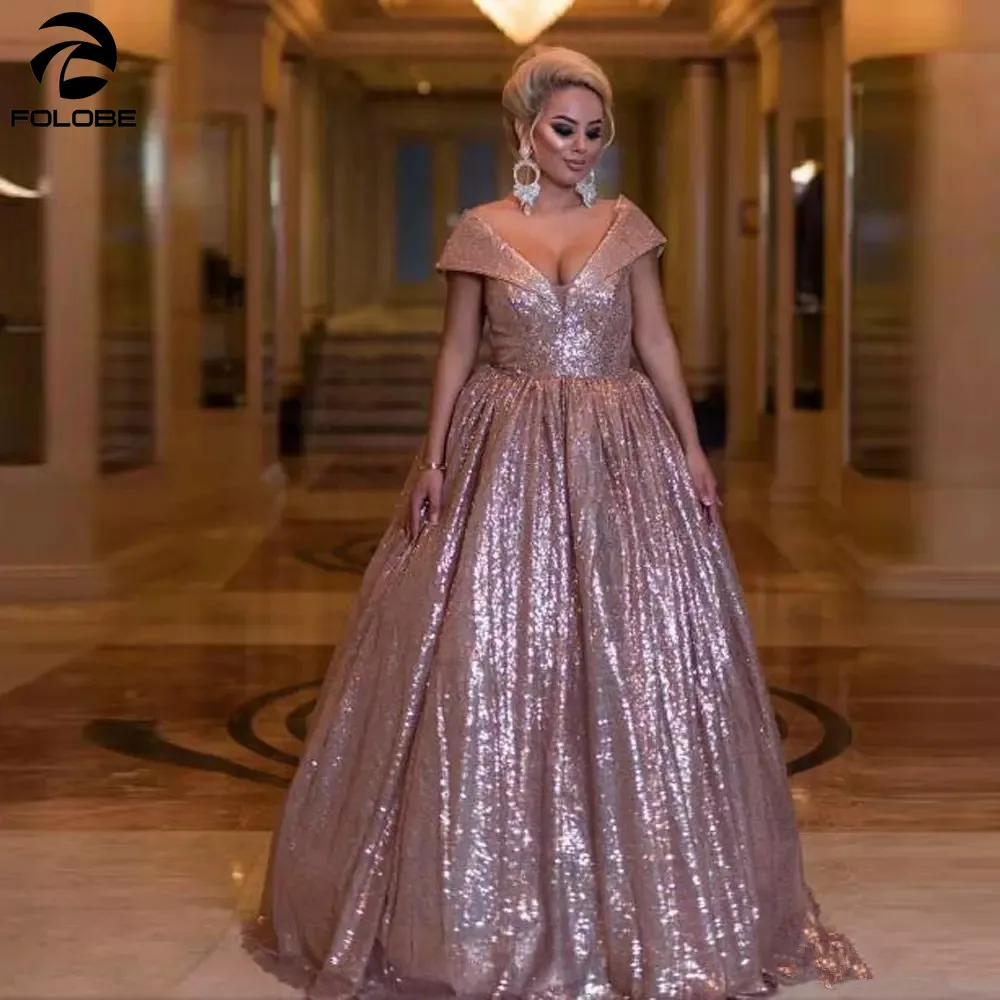 Блестящее розовое Золотое бальное платье платья для Quinceanera с V-образным вырезом