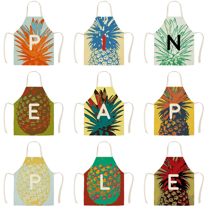 

Творческий с буквенным принтом «ананас» фартук для взрослых и детей столовых принадлежностей печати бытовой щетка для очистки бытовой при...