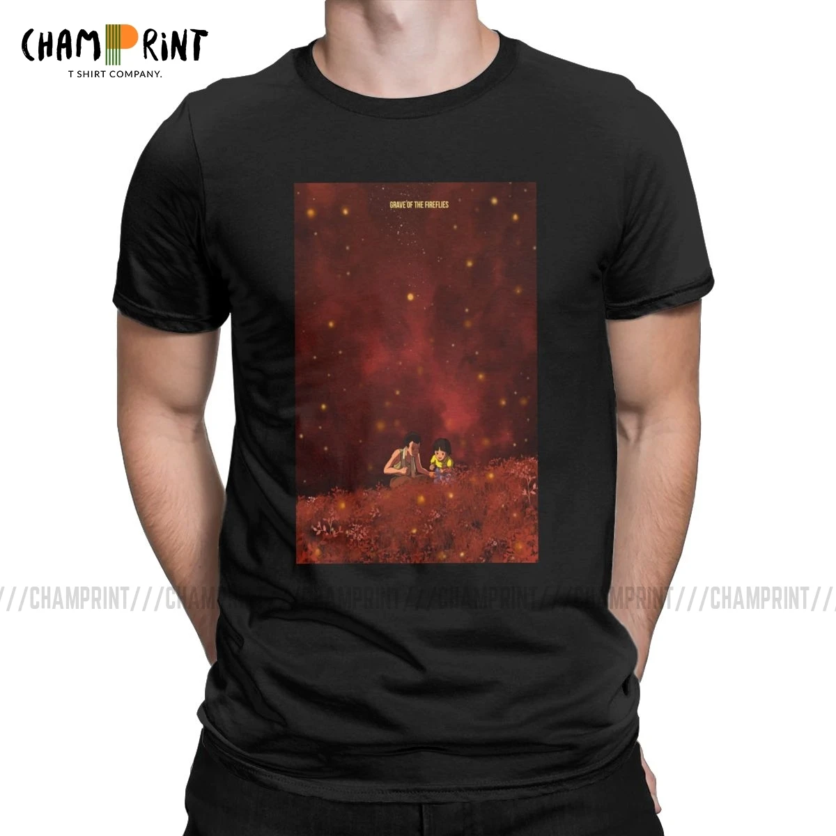 Футболка для мужчин Grave Of The Fireflies из чистого хлопка повседневные футболки с