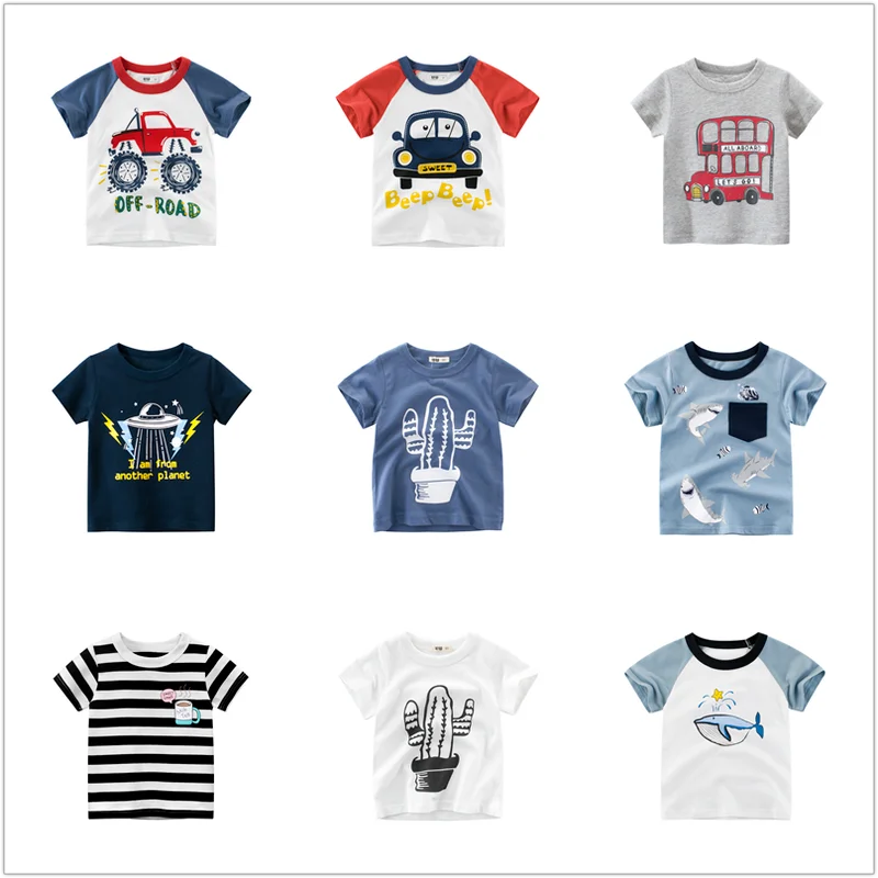 

Girls T-Shirt Short Sleeve Boys Clothing Fashion Cartoon Comic Dinosaur Summer Kids Tops High Quality 2-8years Cotton Promotion