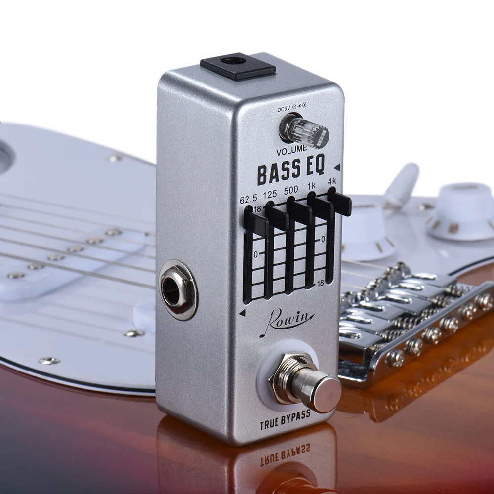 Rowin Bass Guitar Equalizer Effect Pedal 5-Band EQ Aluminum Alloy Body True Bypass Accessories Parts | Спорт и развлечения