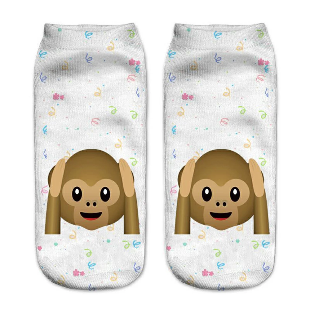 Модные Милые 3D Носки с рисунком крутой обезьяны Sox женские носки Chaussette Animal Веселая 3D-печать носки до лодыжки унисекс художественные носки